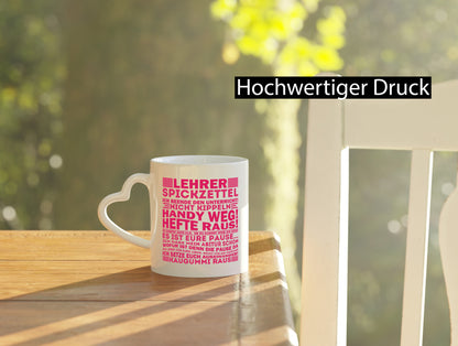Lehrer Spickzettel | Beruf Tasse lustiger Spruch vl3 Humor Arbeit Kollegen Büro
