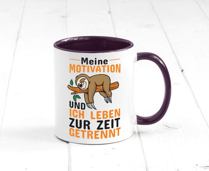 Keine Motivation | Faultier Tasse Büro Humor faul Geschenk Arbeit Kollegen