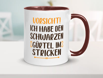 Schwarzen Gürtel im Stricken | Stricknadel lustiger Spruch Geschenk Humor