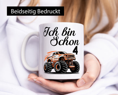 4. Geburtstag | Monster truck 4 Jahre Geschenkidee Humor Tasse
