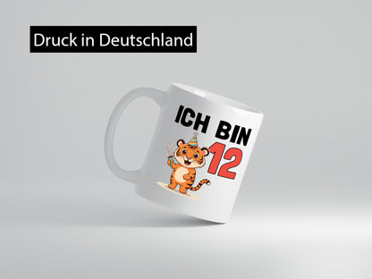 12. Geburtstag | 12 Jahre Tiger lustiger Spruch Geschenk Geschenkidee Tasse