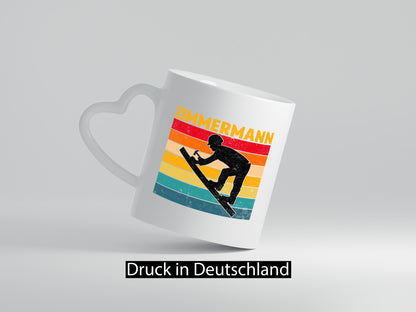 Zimmerman | Handwerker Dach Retro v2 lustig Humor Geschenkidee Geschenk Tasse