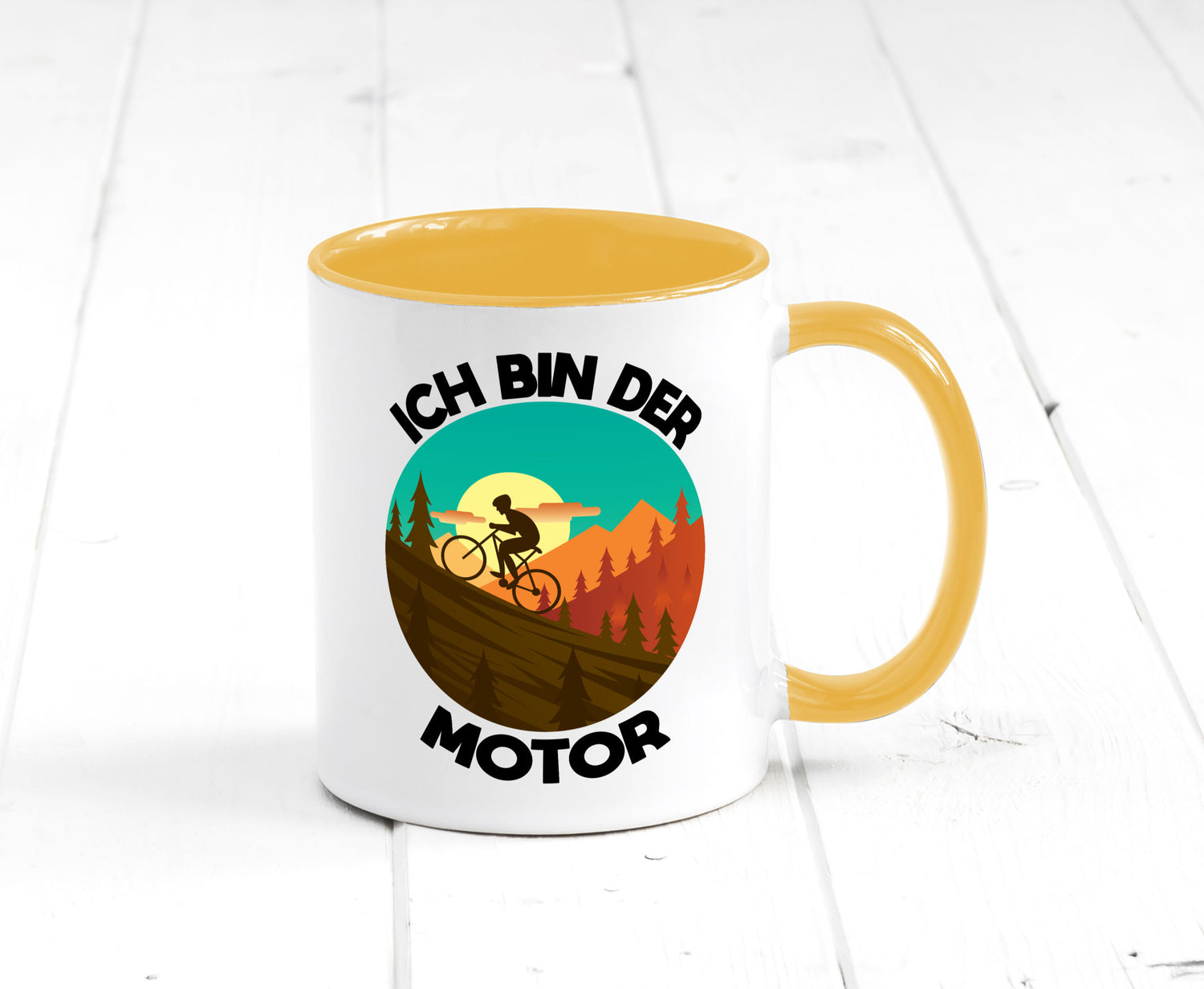 Ich bin der Motor | Mountainbiking Fahrrad Berge Geschenkidee Humor Tasse