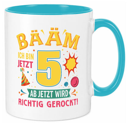 5. Geburtstag | 5 Jahre ab jetzt wird richtig gerockt Geschenk Geschenkidee Tasse