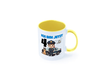 4. Geburtstag | 4 Jahre Polizei Kind Polizeiauto Humor Geschenkidee Tasse