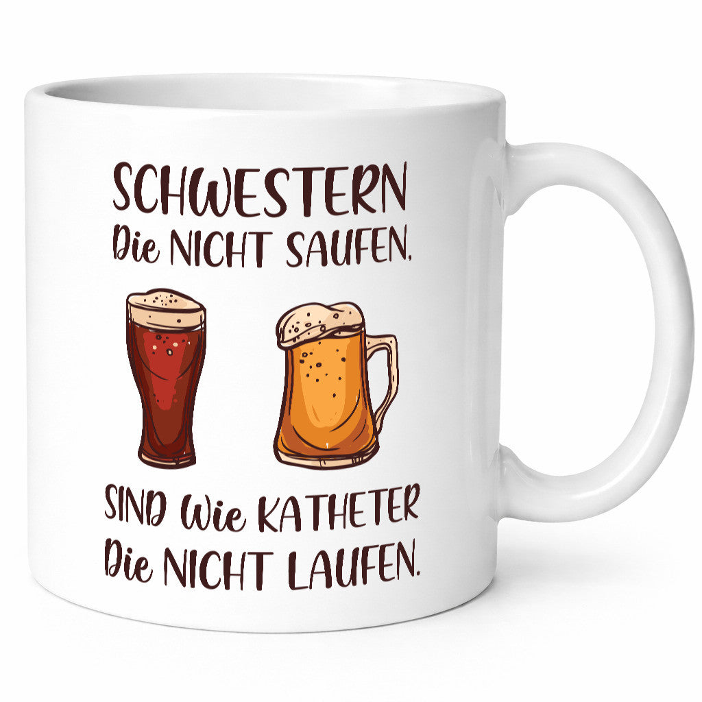 Schwestern die nicht saufen, Katheder laufen | Gläser lustiger Spruch Geschenk