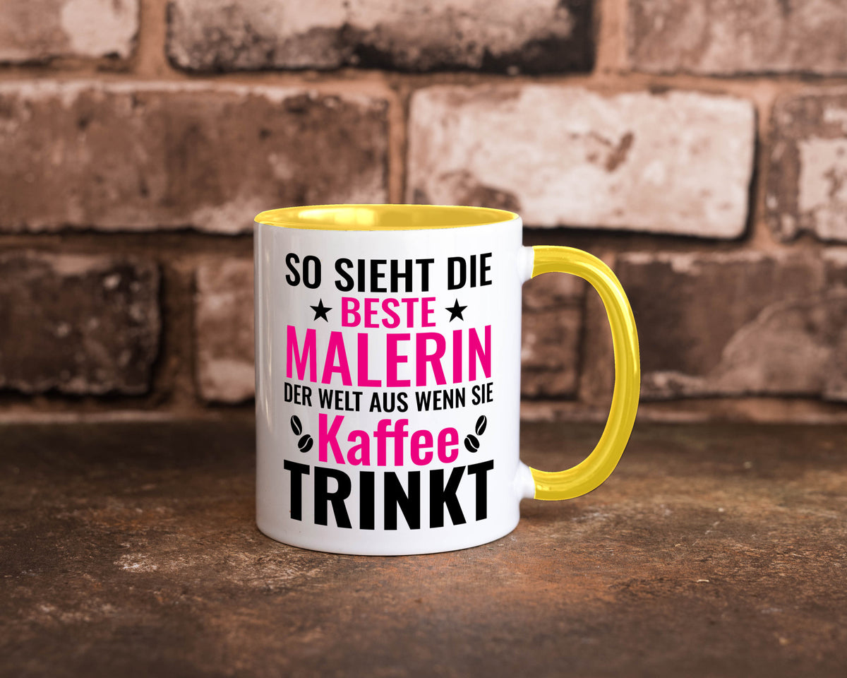 Kaffee trinkt: Malerin | Malerinnen lustiger Spruch Geschenk Humor Geschenkidee Tasse