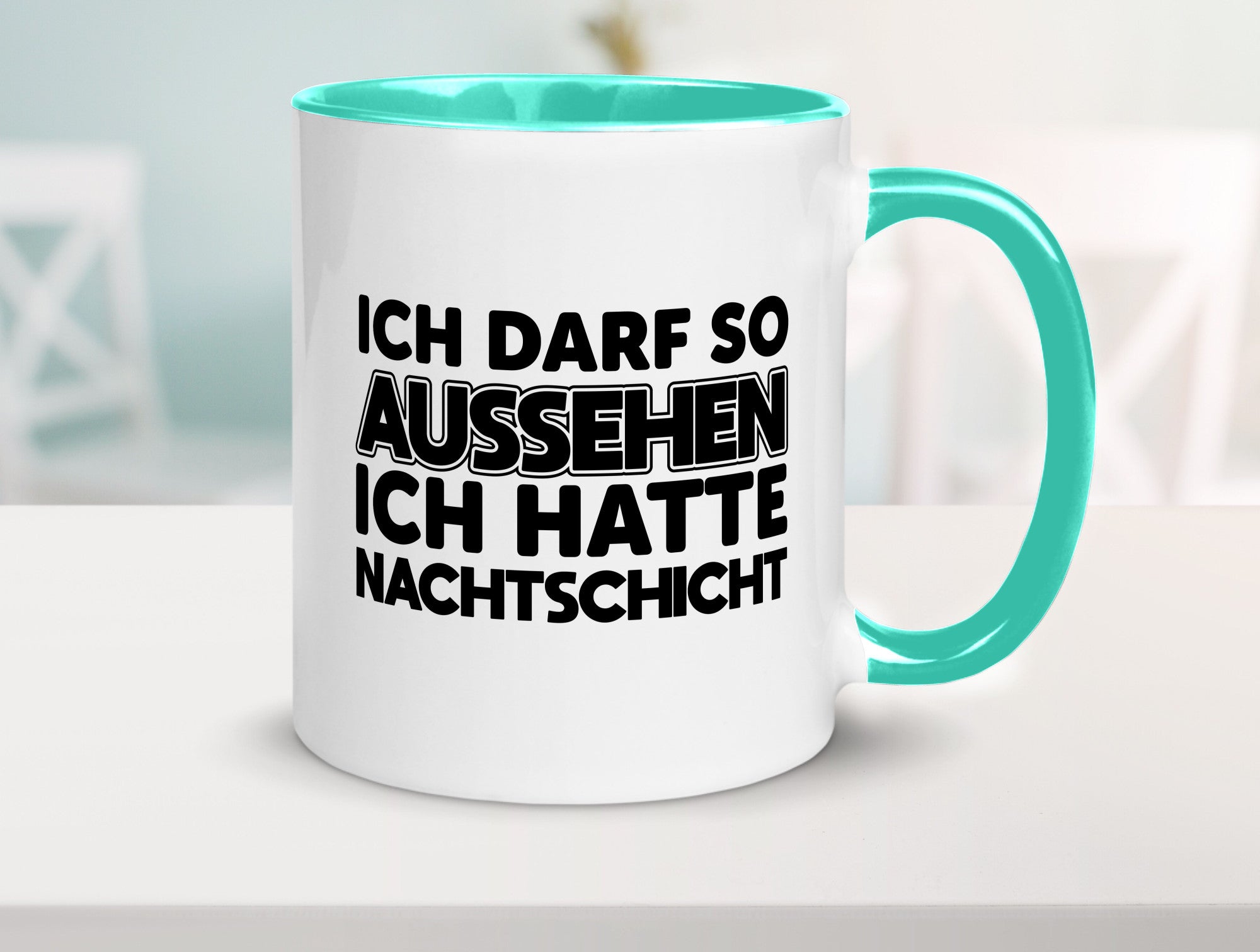 Ich darf so aussehen | Nachtschicht Arbeit lustig Kollegen Büro Geschenk Tasse