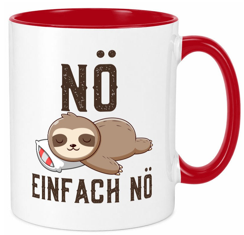 Einfach Nö | Faultier Faulpelz Null Bock Comic Geschenk Tierliebhaber Humor Tasse