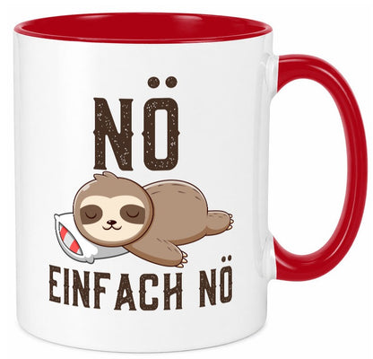 Einfach Nö | Faultier Faulpelz Null Bock Comic Geschenk Tierliebhaber Humor Tasse