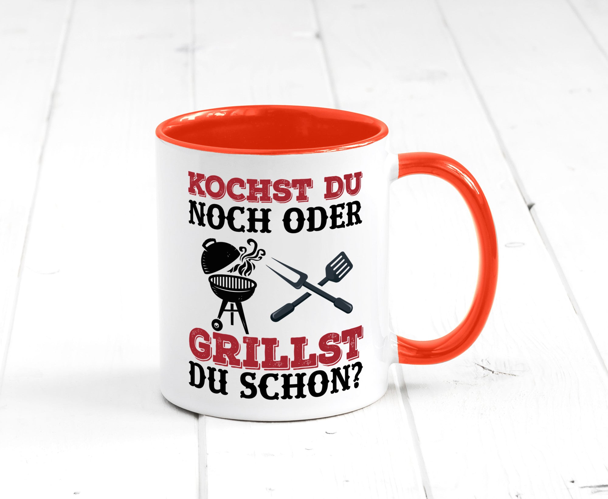 Grillst du schon? | Spruch Tasse Grillen Männer Geschenkidee Humor