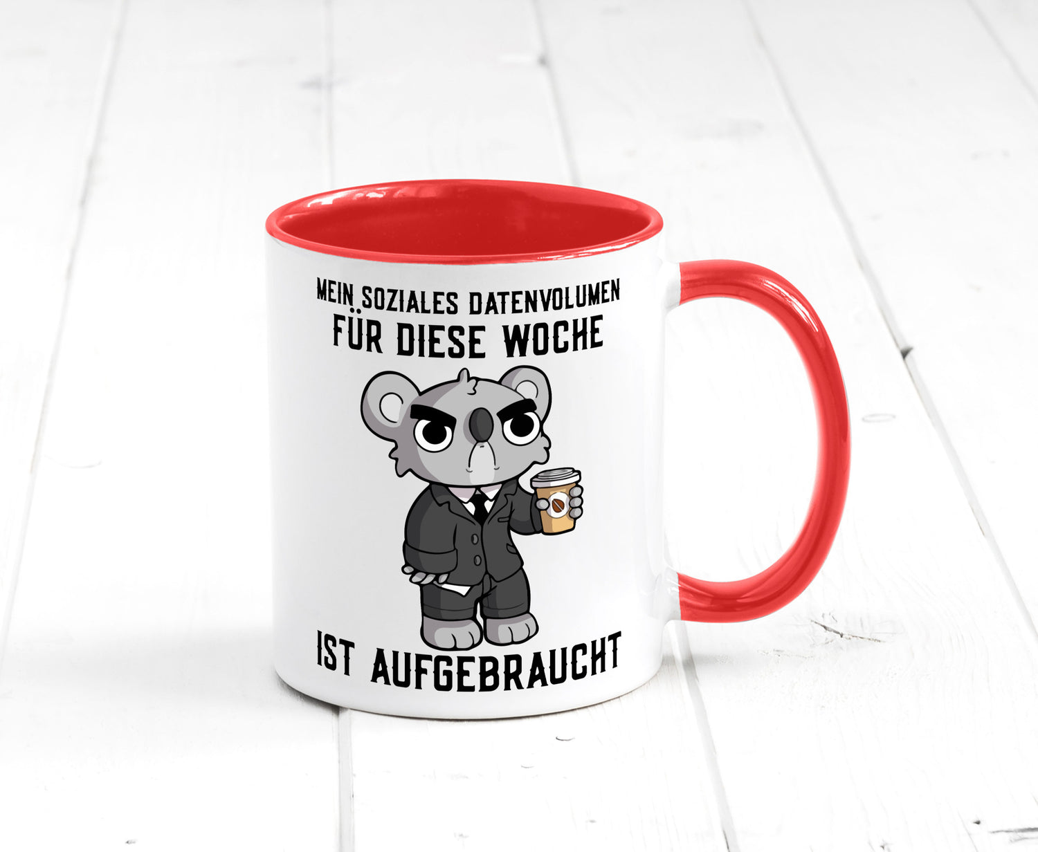 Soziales Datenvolumen | wütender Bär Einzelgänger Nerd Geschenkidee Humor Tasse
