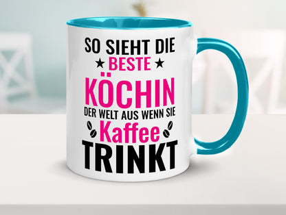 Kaffee trinkt: Köchin | Chefköchin Chefkoch Humor Arbeit Kollegen Büro
