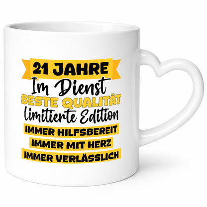 21 Jahre im Dienst | Jubiläum Arbeit v8 lustig Kollegen Büro Geschenk Tasse