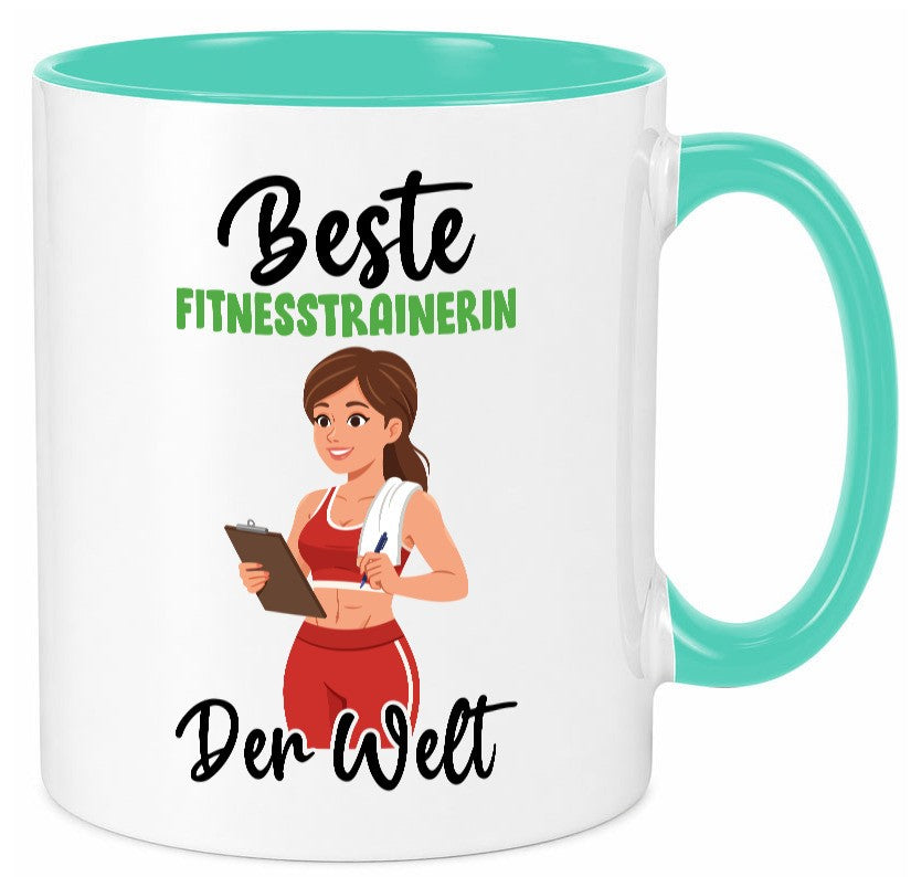 Beste Fitnesstrainerin | Trainerin Sport v2 lustiger Spruch Geschenk Humor Tasse