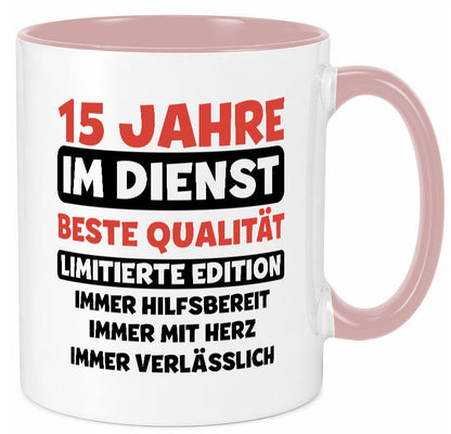 15 Jahre im Dienst | Jubiläum Arbeit v3 lustig Kollegen Büro Geschenk Tasse