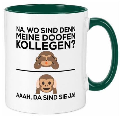 Doofe Kollegen | Bürotasse lustig Affe Arbeitsplatz Geschenkidee Arbeit Büro