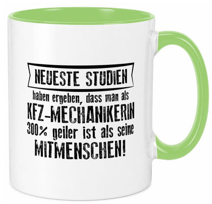 Neuste Studien: KFZ-Mechanikerin | Mechaniker KFZ lustiger Spruch Geschenk Tasse