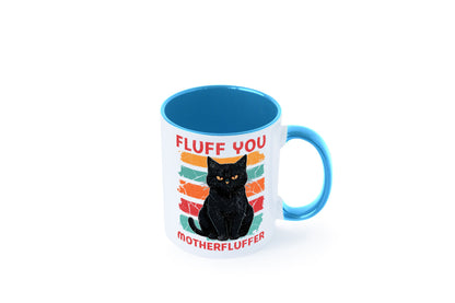 Fluff you Motherfluffer | Schwarze Katze Böse Humor Tierliebhaber Geschenkidee