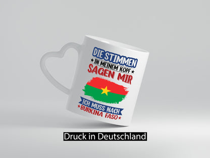 Burkina Faso | Urlaub Stimmen in meinem Kopf Traumland Geschenkidee Humor Tasse