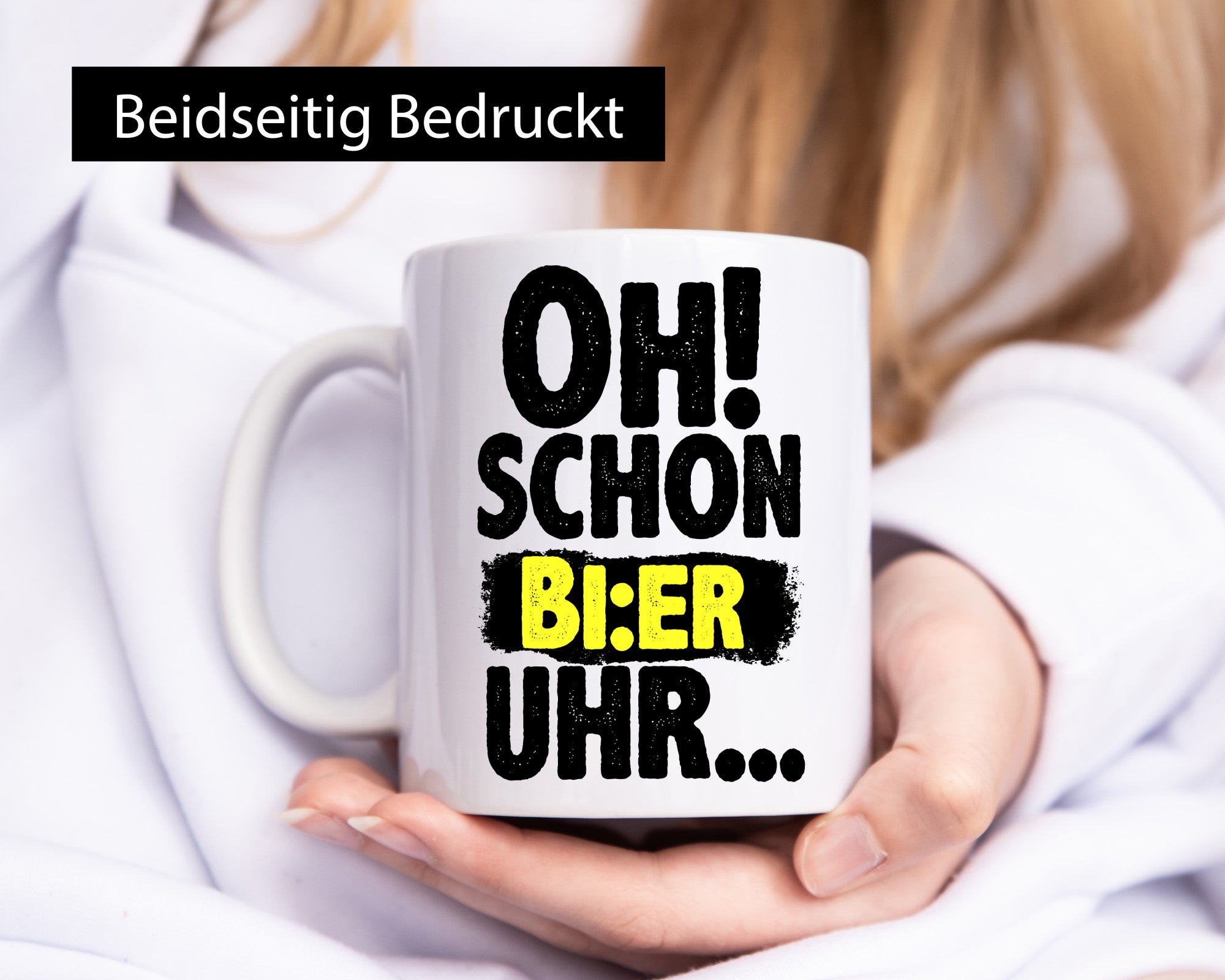 Oh! schon Bier Uhr | Männer Humor lustiger Spruch Geschenk Geschenkidee Tasse