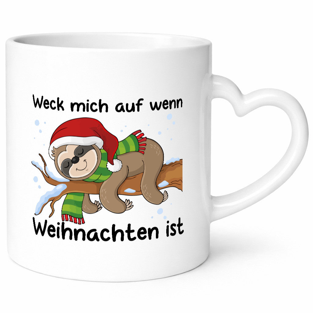Weck mich auf wen Weihnachten ist | Faultier lustiger Spruch Geschenk