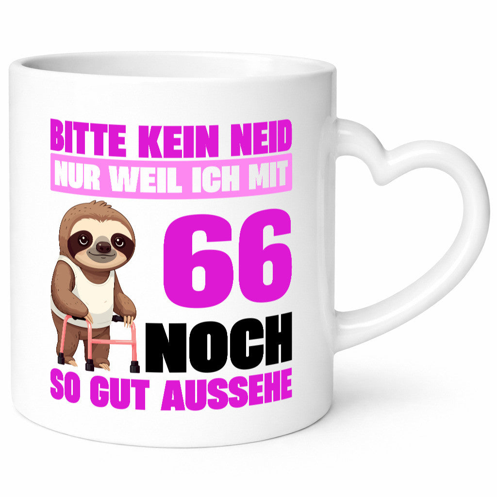 66. Geburtstag | Bitte kein neid Faultier 66 Jahre v2 lustiger Spruch Geschenk