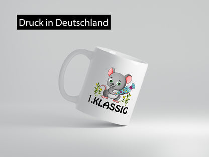 1. Klassik | Schulanfänger Tasse Einschulung Mädchen lustig Humor Geschenkidee