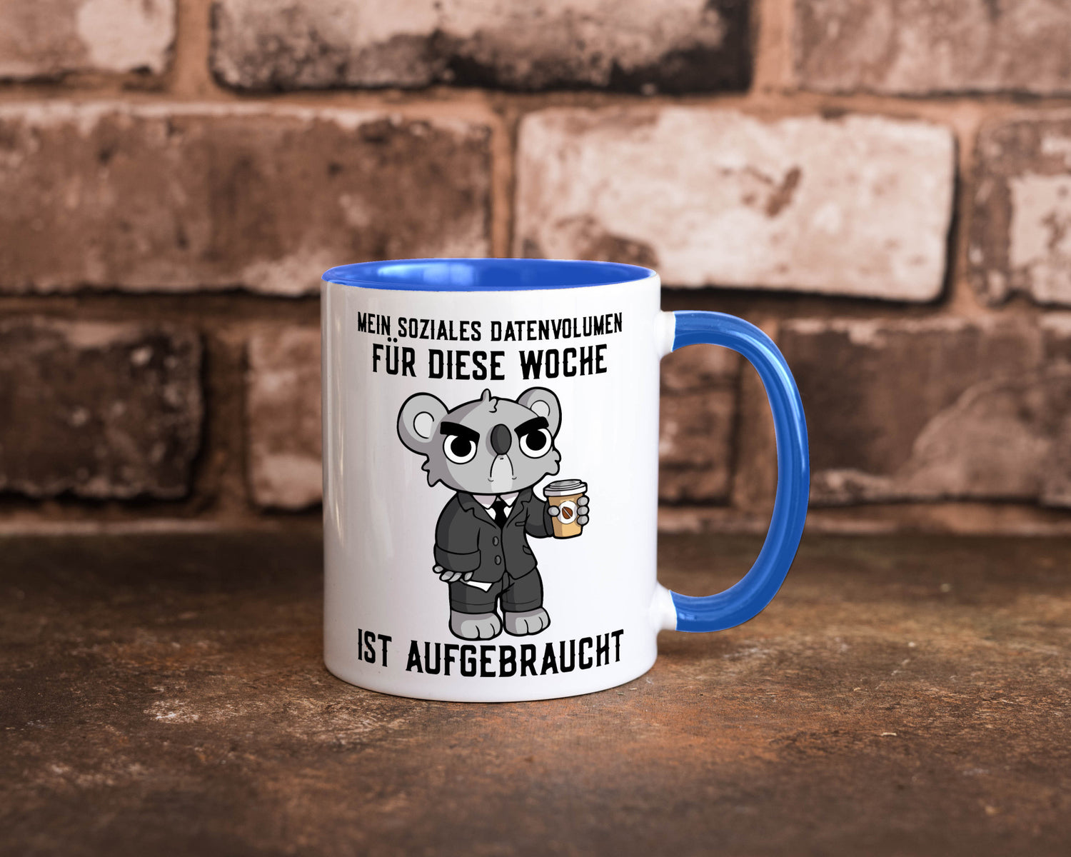 Soziales Datenvolumen | wütender Bär Einzelgänger Nerd Geschenkidee Humor Tasse