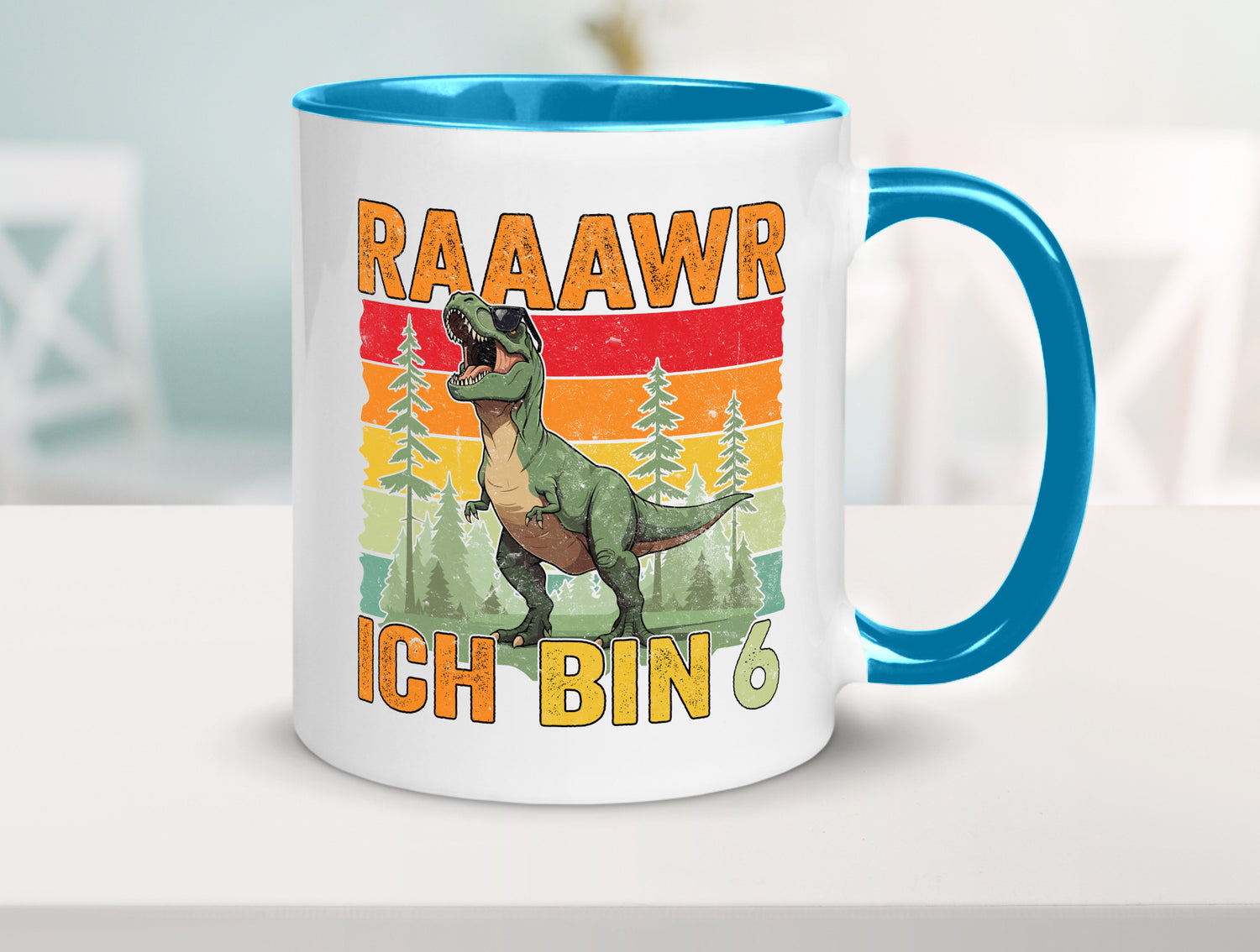 6. Geburtstag | 6 Jahre rarrrr ich bin Dinosaurier Humor Geschenkidee Tasse