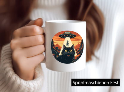 Ufo | Verrückte Katze Aliens Geschenk Tierliebhaber Humor lustiger Spruch Tasse
