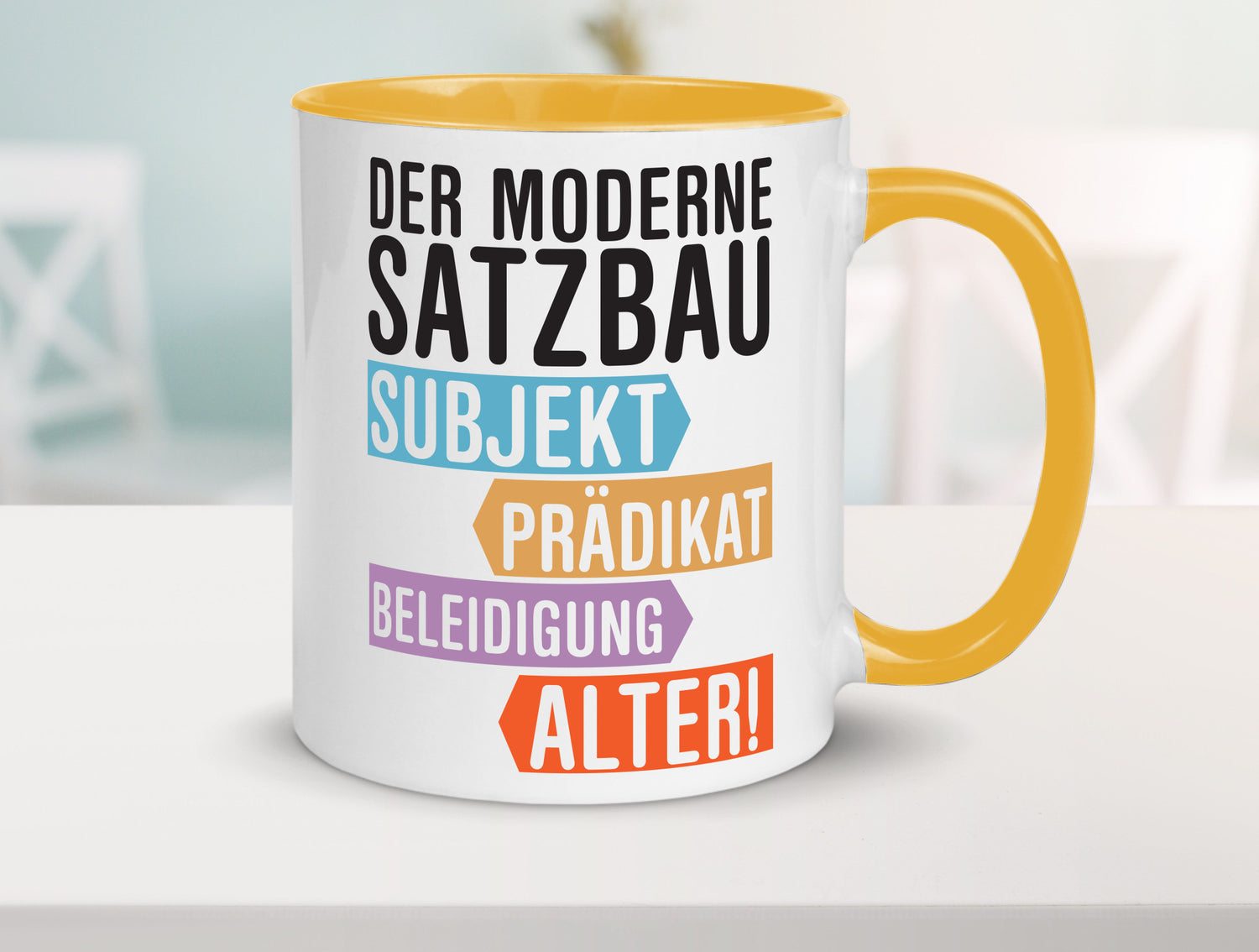 Moderner Satzbau | Lehrer Lehrerin Kollege lustig Arbeit Kollegen Büro Geschenk