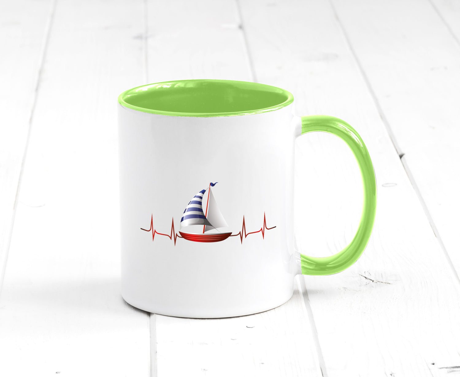 Segelboot Herzschlag | Segler segeln Boot Kapitän Geschenk Humor Geschenkidee