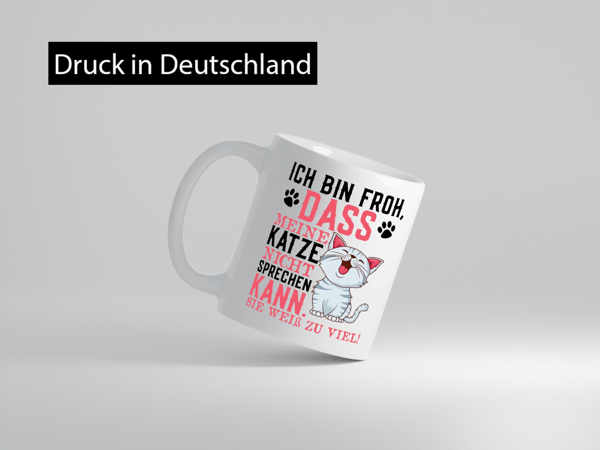 Lustiger Katzenspruch | Tierliebhaber Katzenfan Comic Spruch Geschenk Humor