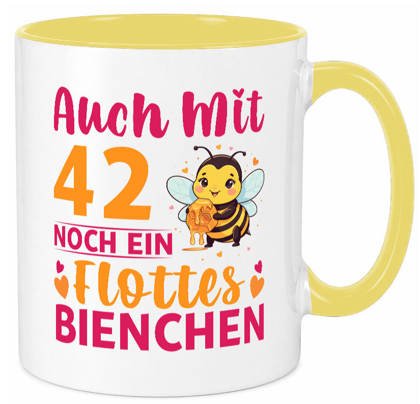 42. Geburtstag | Flottes Bienchen 42 Jahre Humor Geschenkidee Tasse