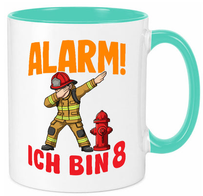 8. Geburtstag | 8 Jahre Feuerwehr Junge lustig Geschenkidee Geschenk Tasse