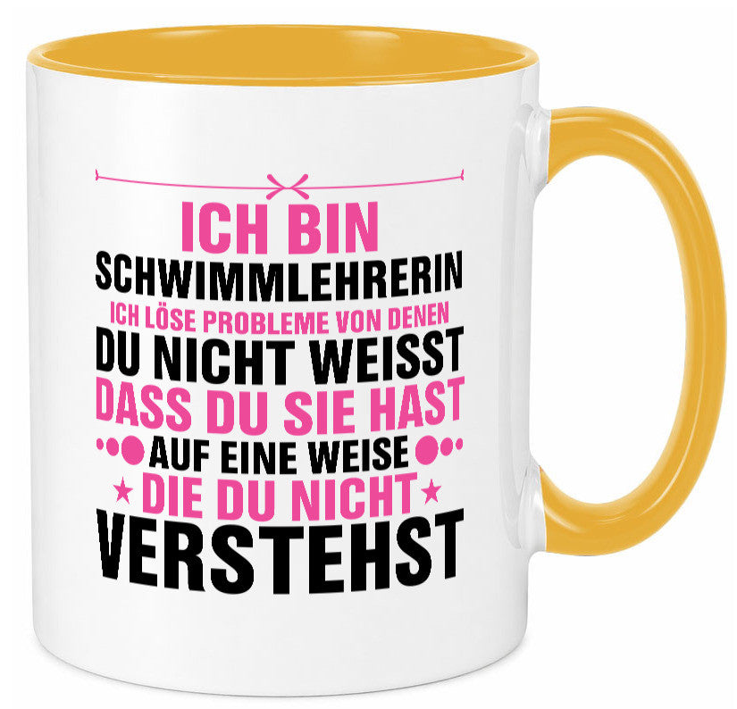 Löse Probleme: Schwimmlehrerin | schwimmen Lehrer v2 lustiger Spruch Geschenk Tasse