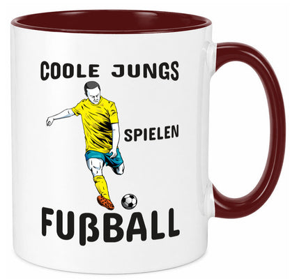 Coole Jungs spielen Fußball | Fußballer Tasse Junge lustiger Spruch Geschenk