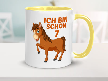 7. Geburtstag | Ich bin schon 7 Pferde Pony Humor Geschenkidee Tasse