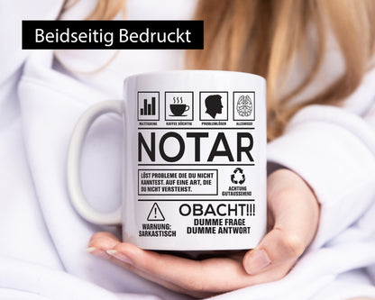 Achtung Probleme Notar | Jurist lustig Humor Geschenkidee Geschenk Tasse