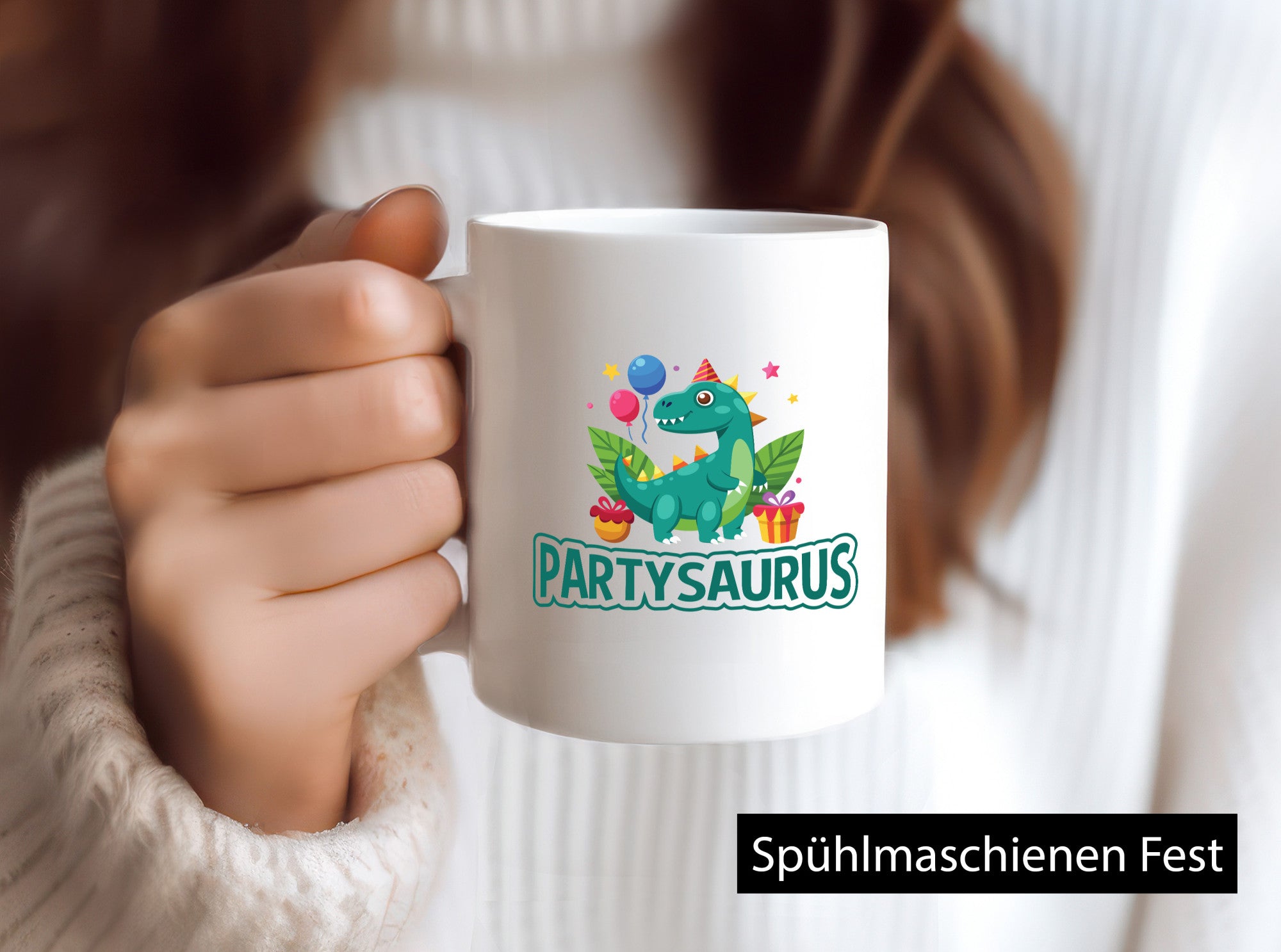Partysaurus | Geburtstag Dinosaurier Luftballon Geschenkidee Humor Tasse