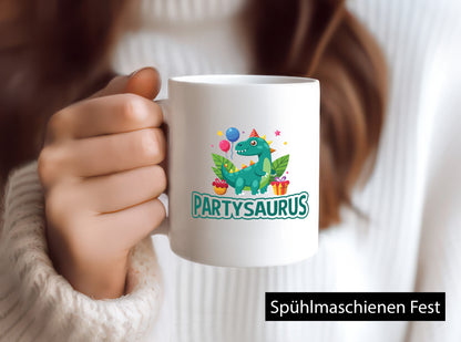 Partysaurus | Geburtstag Dinosaurier Luftballon Geschenkidee Humor Tasse