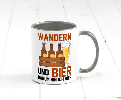 Wandern und Bier darum bin ich hier | Bierkasten lustiger Spruch Geschenk Humor