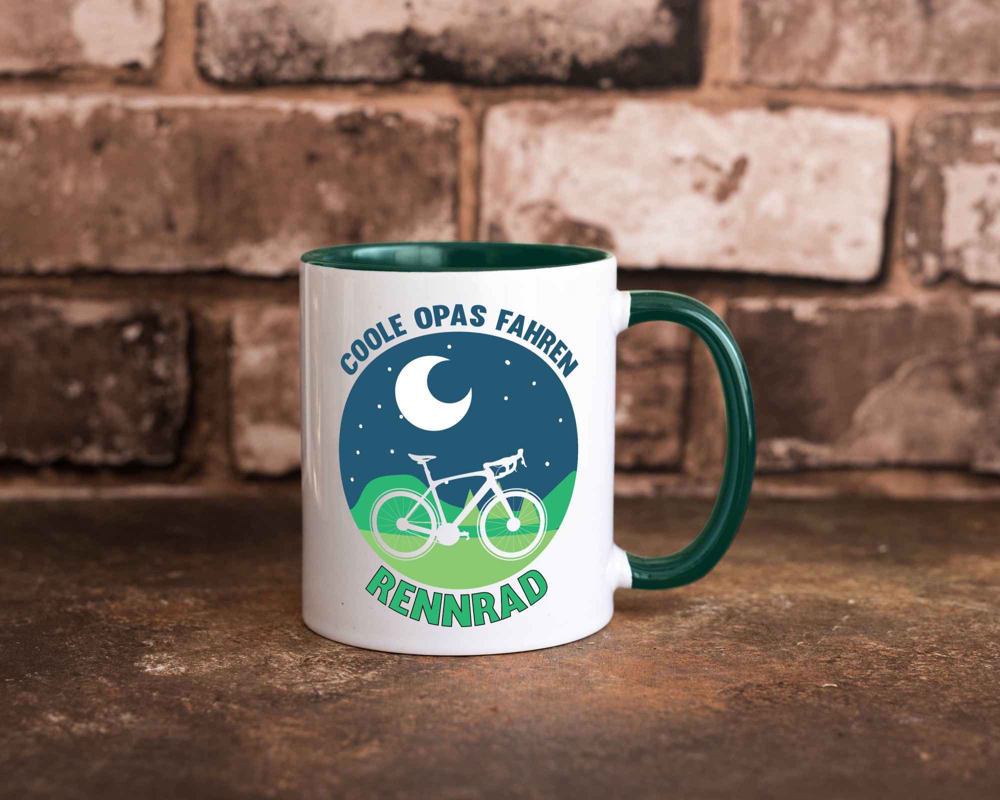 Coole Opas fahren Rennrad | Mond Landschaft Geschenk Familie Geschenkidee