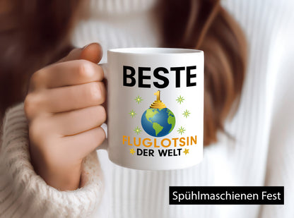 Welt Beste Fluglotsin | Flughafen Flugverkehr lustiger Spruch Geschenk Humor