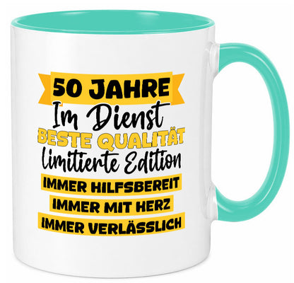 50 Jahre im Dienst | Jubiläum Arbeit v8 lustiger Spruch Geschenk Kollegen Büro