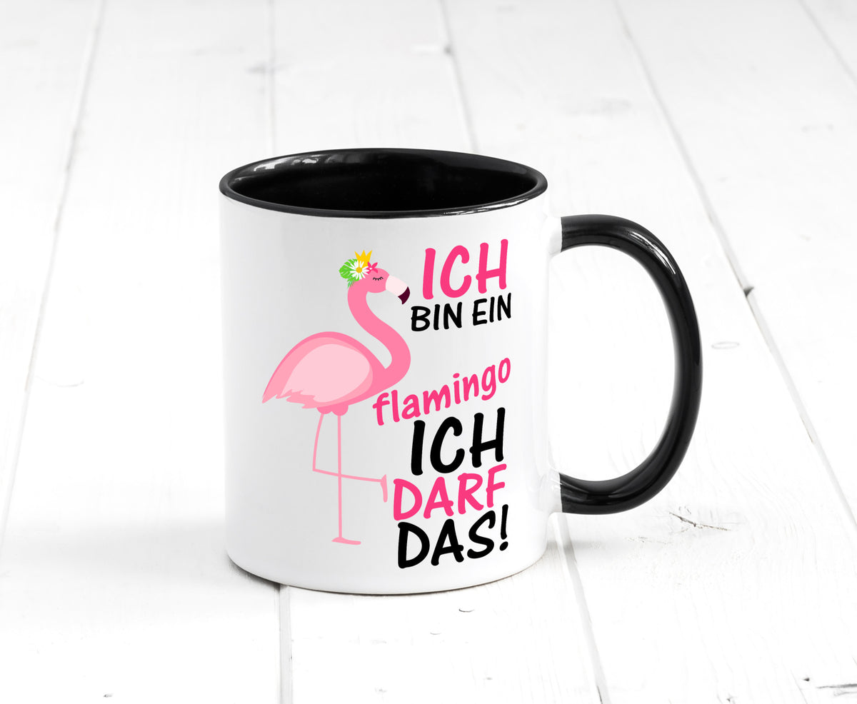 Ich bin ein Flamingo | Tier-Comic lustiger Spruch Blume Geschenk Tierliebhaber Tasse
