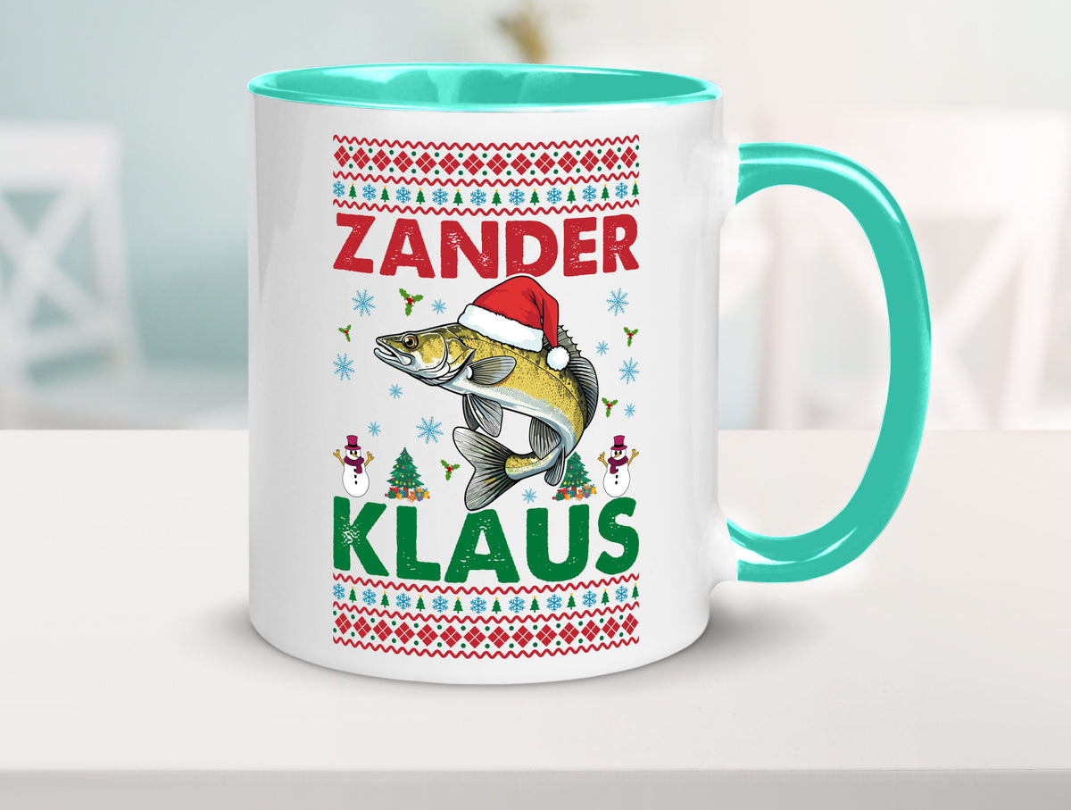 Zander Klaus | Ugly Christmas Angler Angeln v2 Geschenk Humor Geschenkidee Tasse