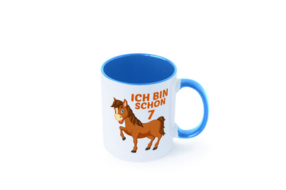 7. Geburtstag | Ich bin schon 7 Pferde Pony Humor Geschenkidee Tasse