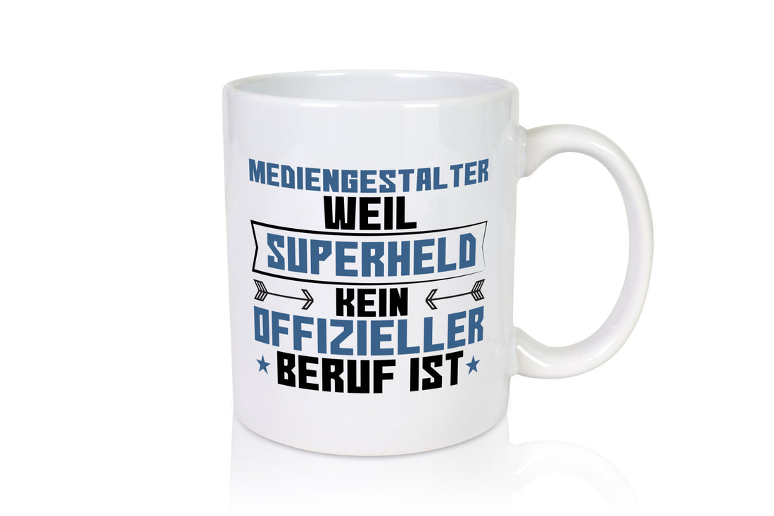 Superheld Mediengestalter | Medien Geschenkidee Humor Tasse